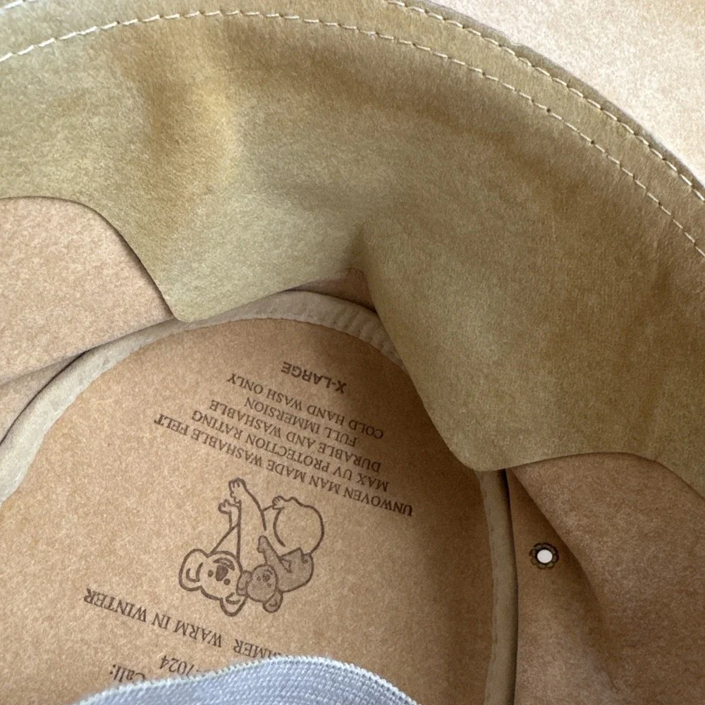 Aussie Mate Hats Brown Suede Western Hat with Braided Band Sz XL Australia Made